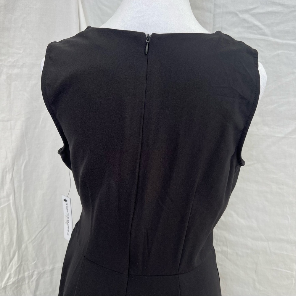 NWT Emma & Michele black wrap sleeveless belted romper. - Picture 7 of 11